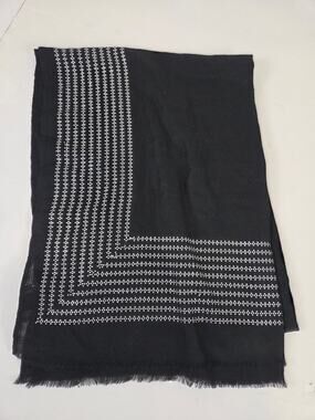 Trillion London 100% Cashmere Scarf Black  Metal Embellished